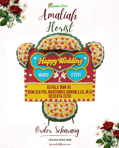 Karangan Papan Bunga Pernikahan di Duda Utara